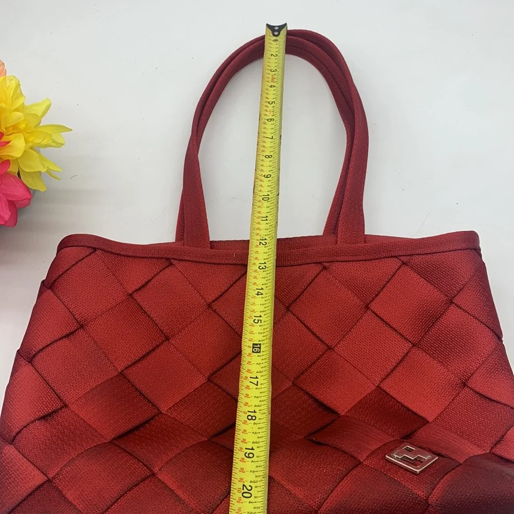 Maggie Bags Dark Red Seatbelt Tote Bag. MCB2611B - Picture 11 of 11